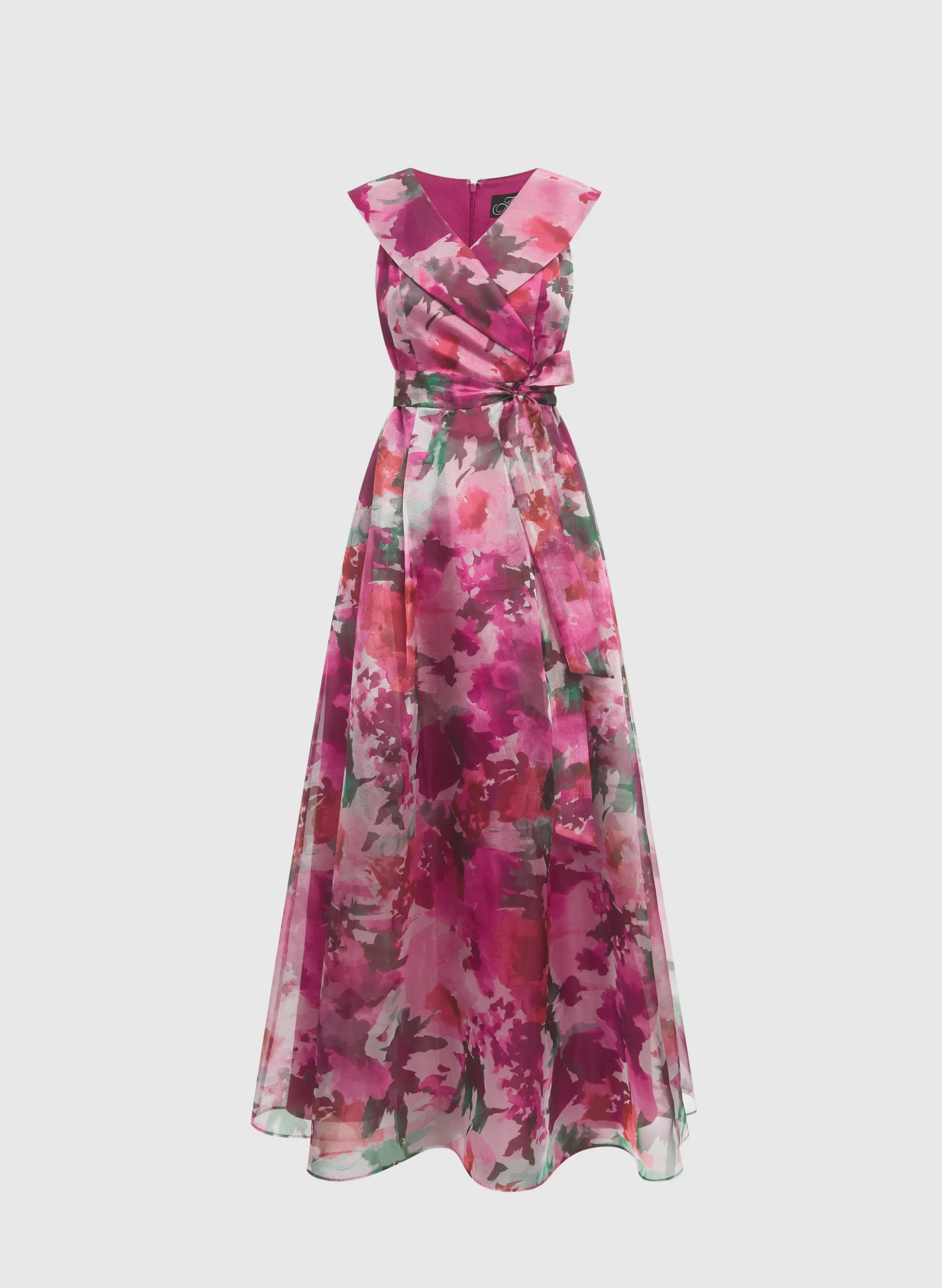 Classic A-Line V-Neck Sleeveless Zipper Up Floor-Length Prom Dress